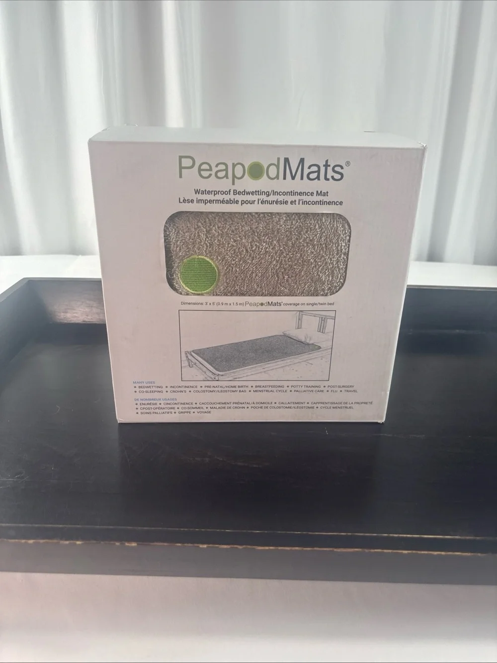 PeapodMats Waterproof Bedwetting & Incontinence Mat 3' x 5' Reusable Washable